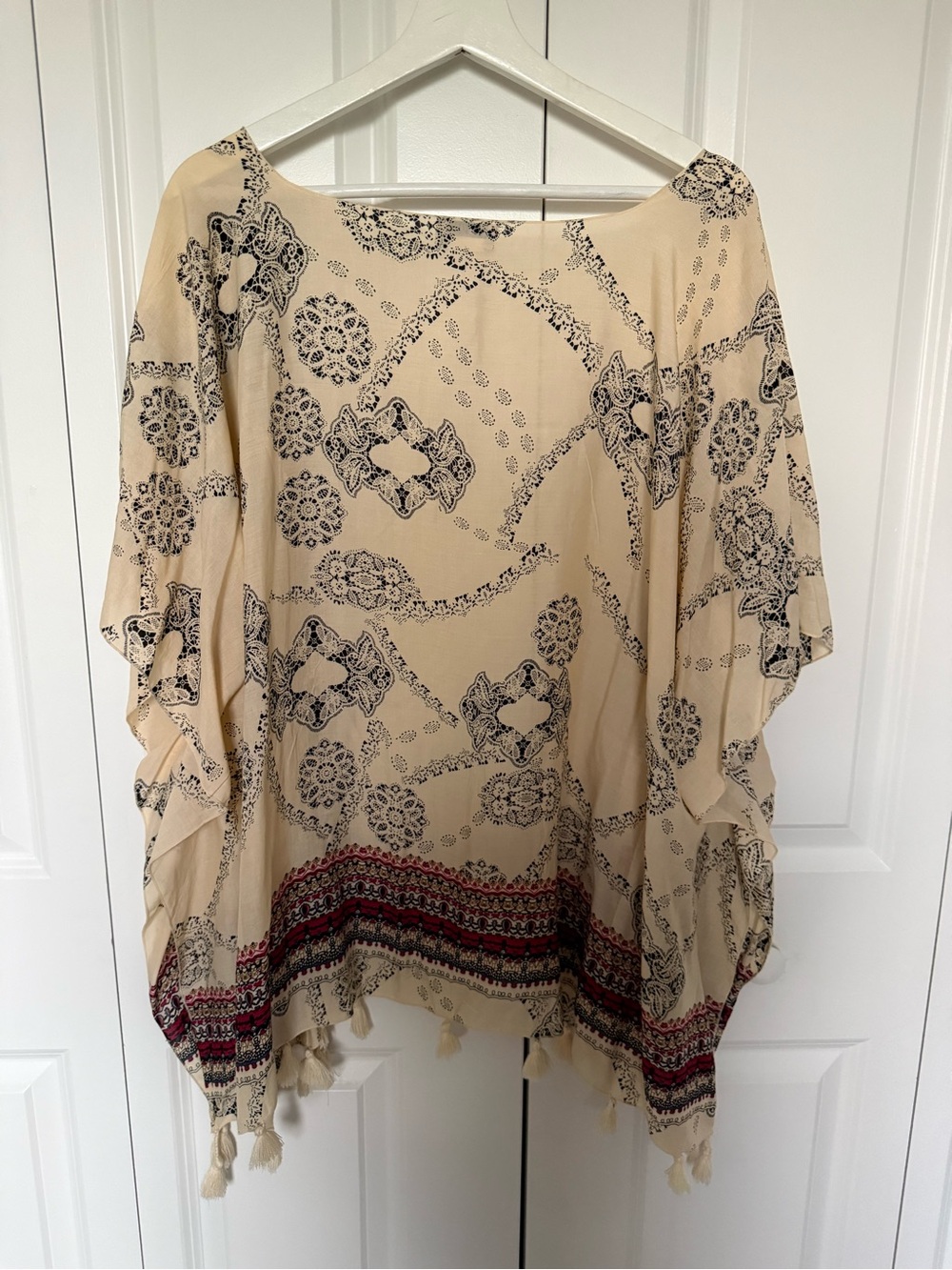 Harve Benard Beach Cover Up Paisley Tassels Boho Lightweight - Picture 4 of 6